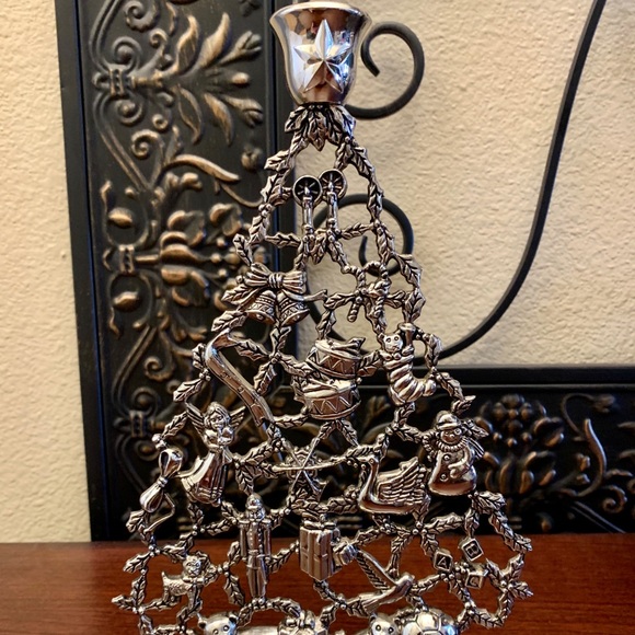 Enesco Holiday Vintage Silver Plated Christmas Tree Candle Holder Poshmark